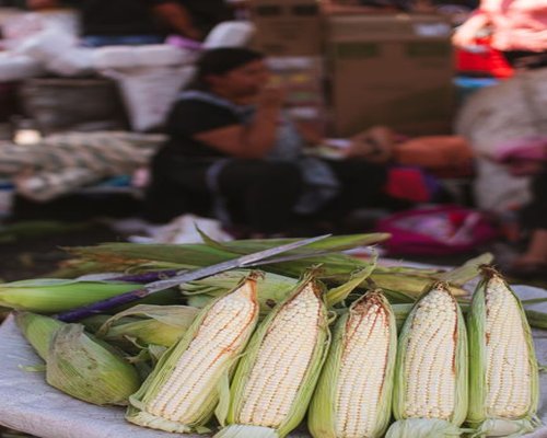Fresh fruits and vegetables in a Mexican tianguis
